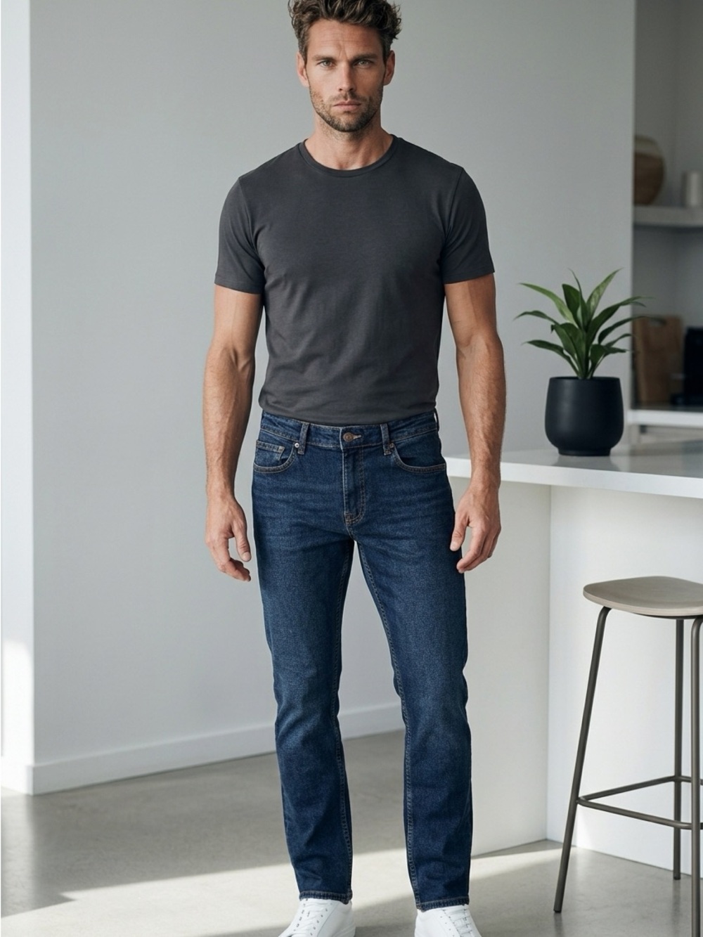 Jones New York NY Dark Blue Mens 30x30 Modern Straight Leg Jeans $124